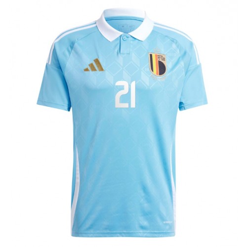 Belgija Timothy Castagne #21 Gostujuci Dres EP 2024 Kratak Rukavima